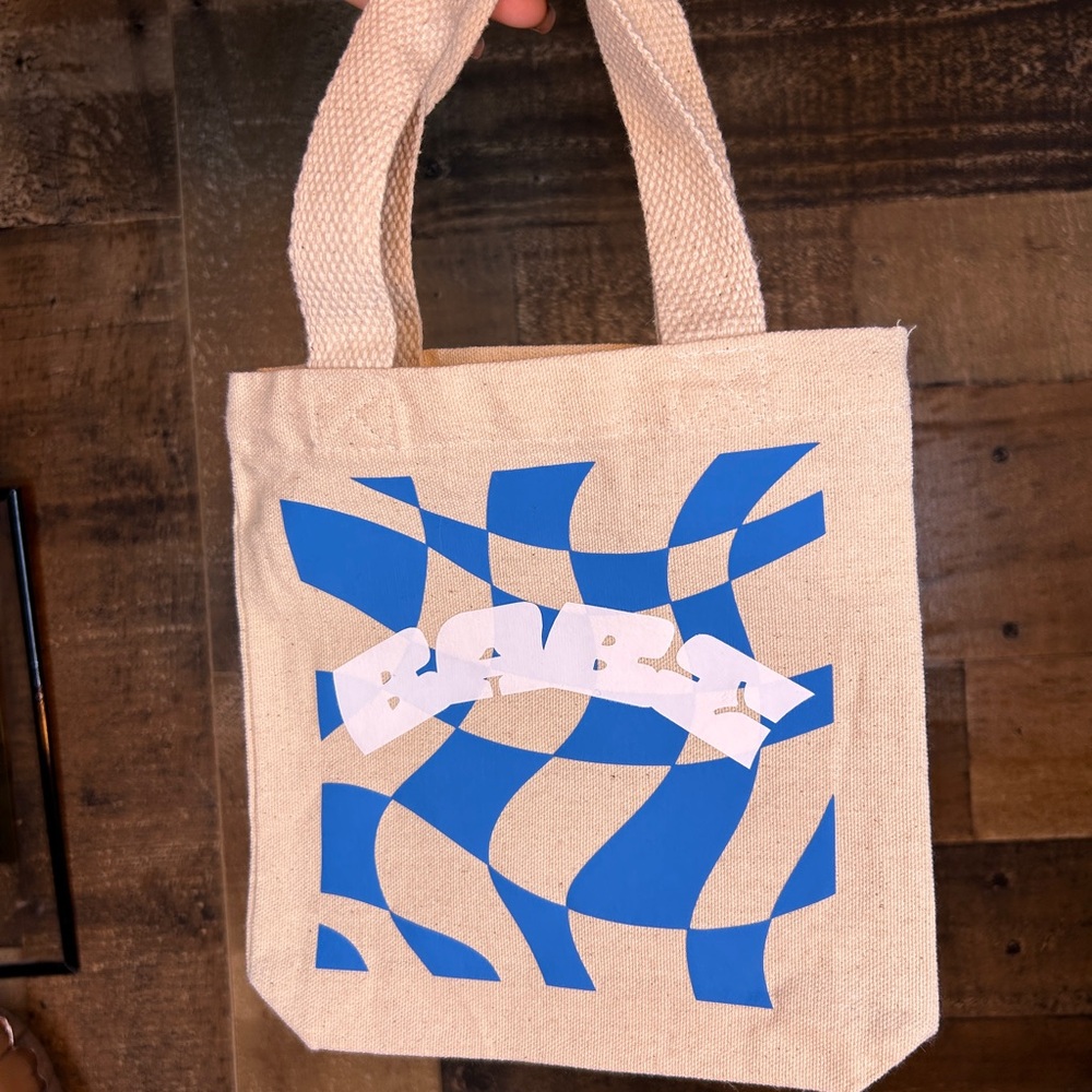 Babe Blue Checkered Mini Canvas Tote Bag